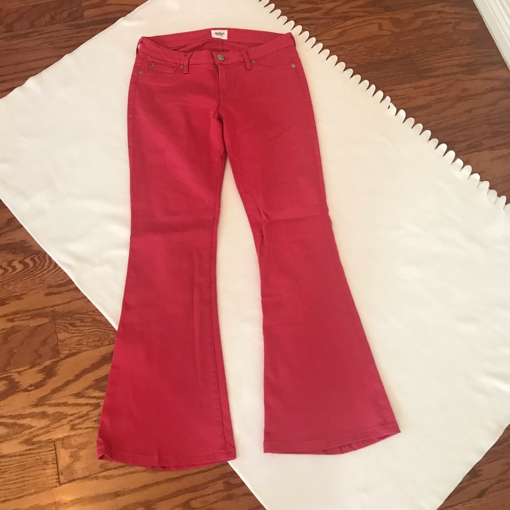 Hudson Jeans. Red. Flare bottom. Great fit w stretch. Were just too small on me